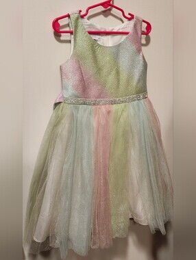 iris & ivy Pastel Sparkle Tulle Dress in Pink, Mint & Light Blue